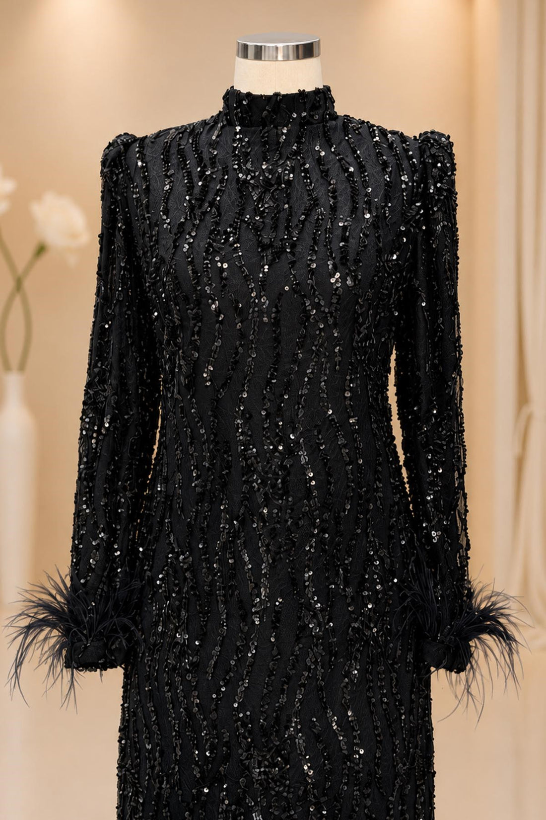 Eslem Modest Evening Dress - Black