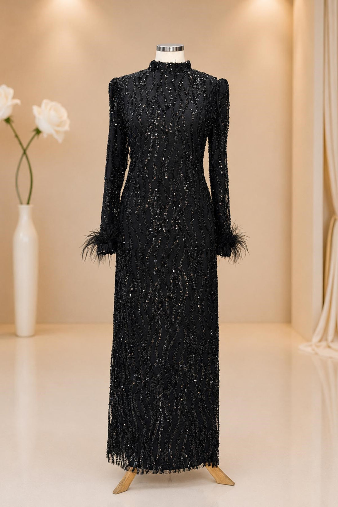 Eslem Modest Evening Dress - Black