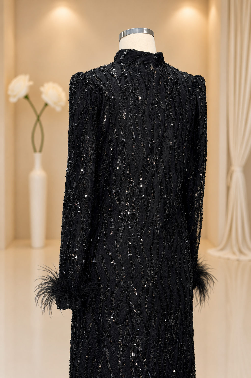 Eslem Modest Evening Dress - Black