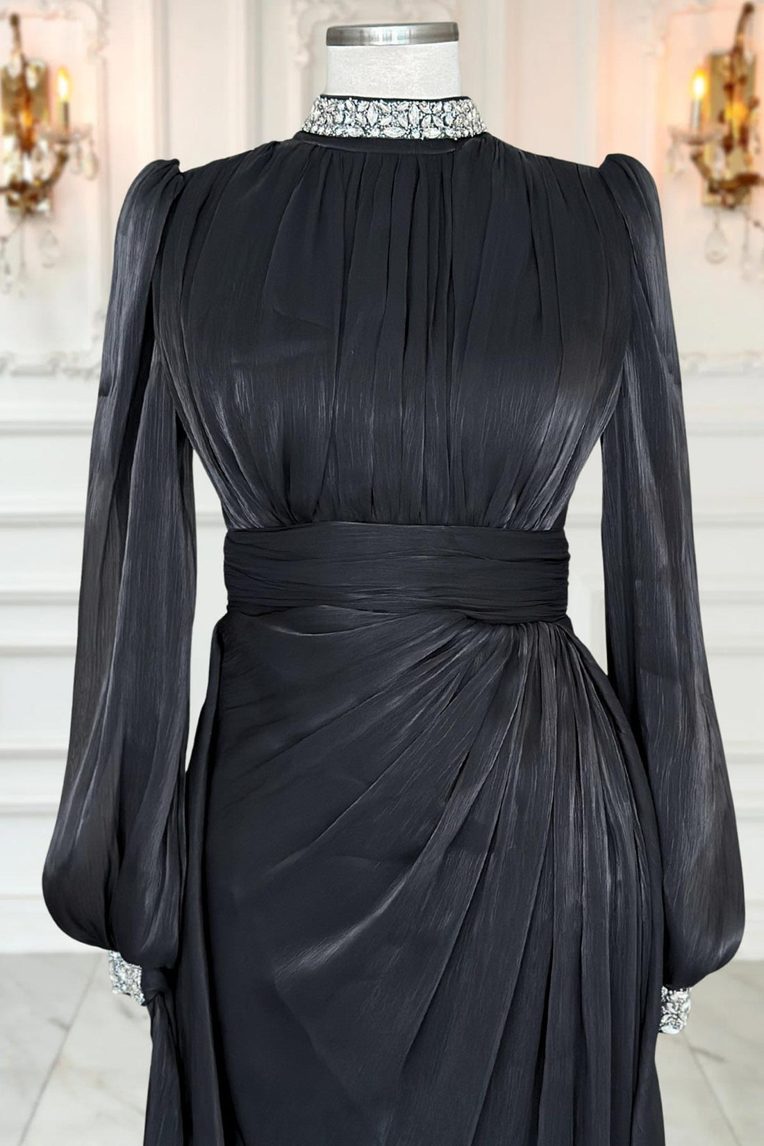 Gözde Modest Evening Dress - Black