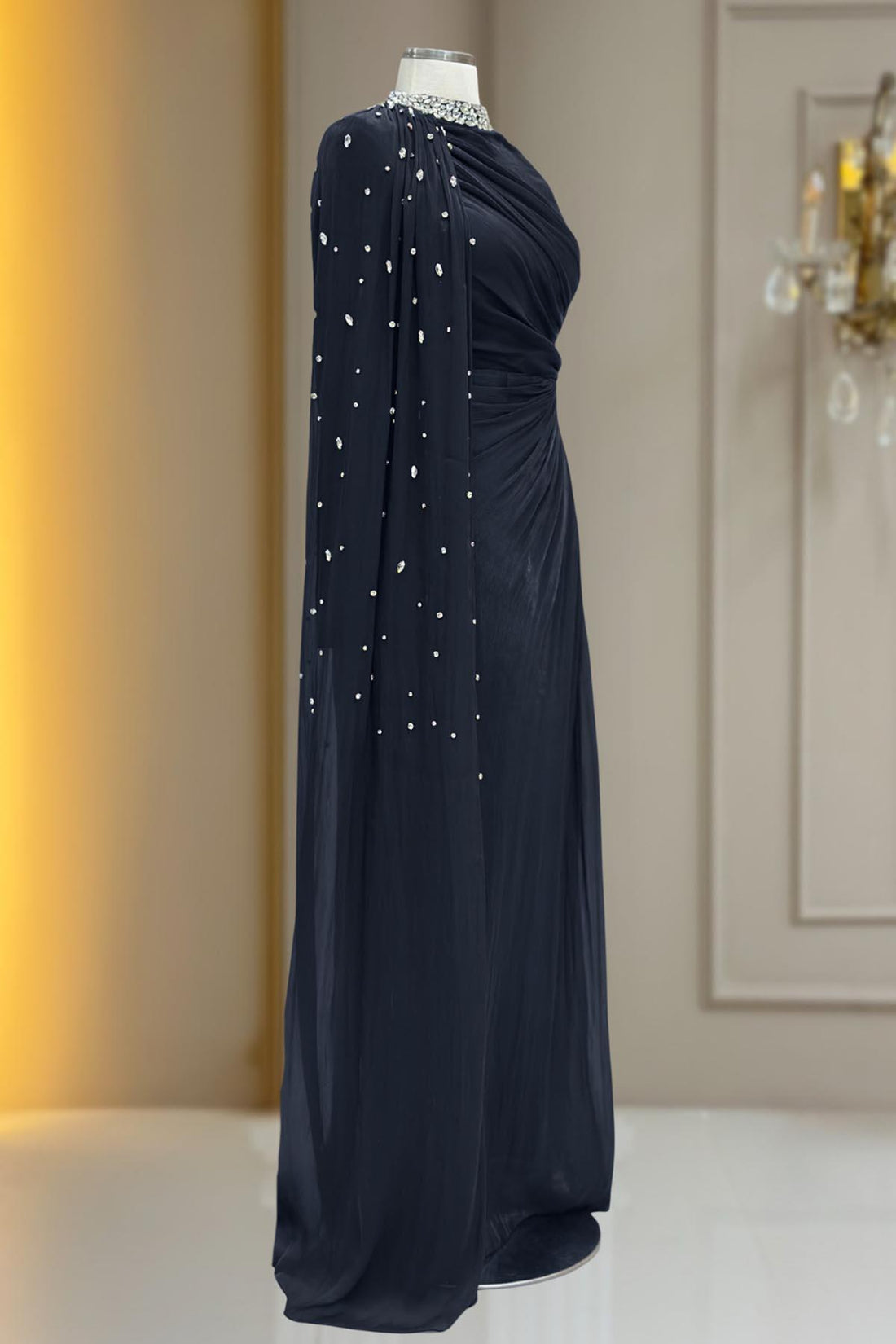 Helen Modest Evening Dress - Black