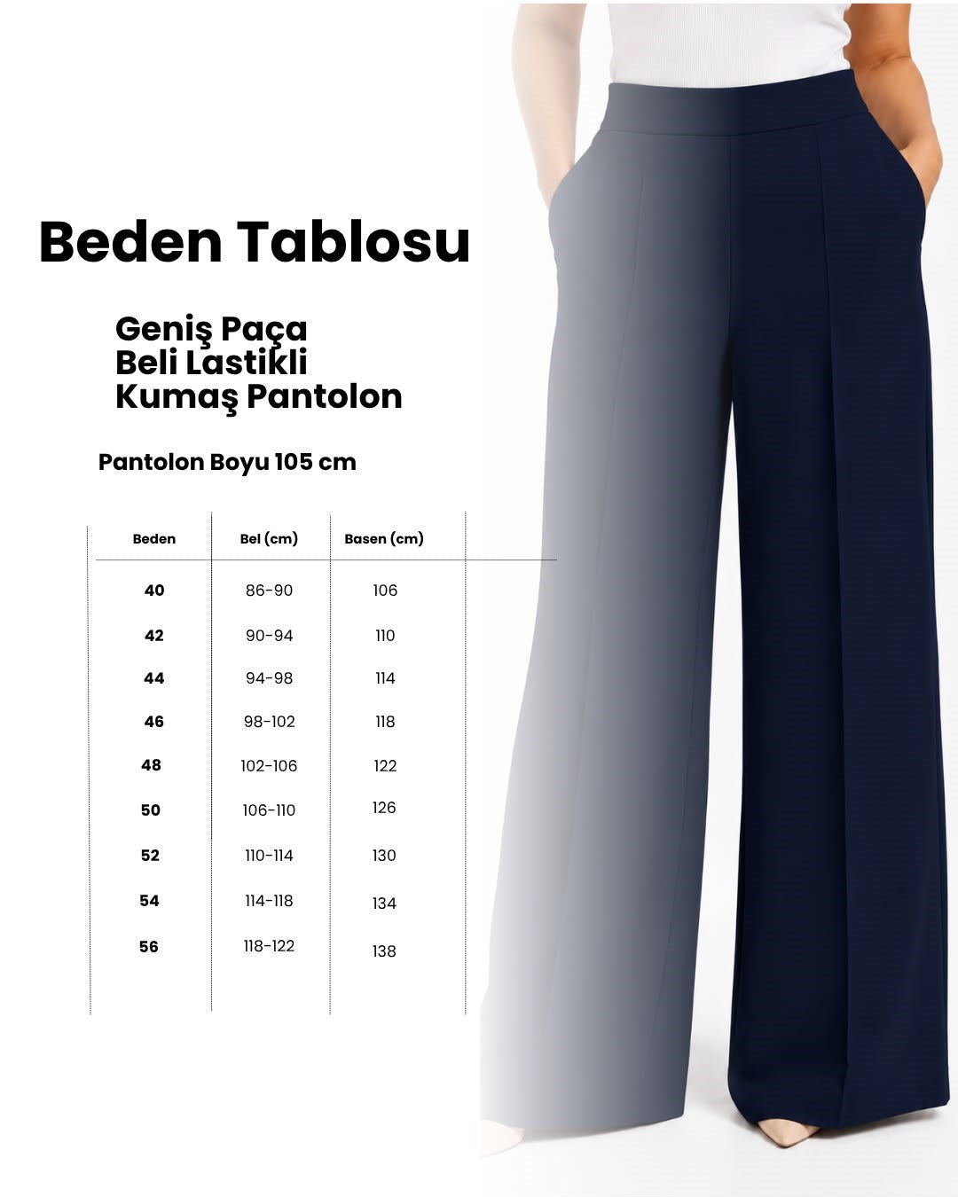 Flared Elastic-Waist Trousers - Beige