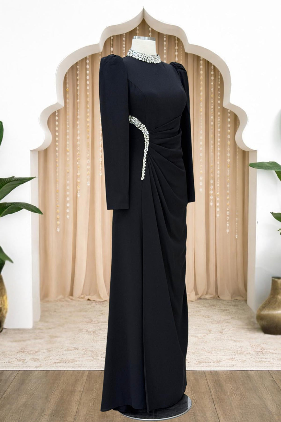 Dilem Modest Evening Dress - Black
