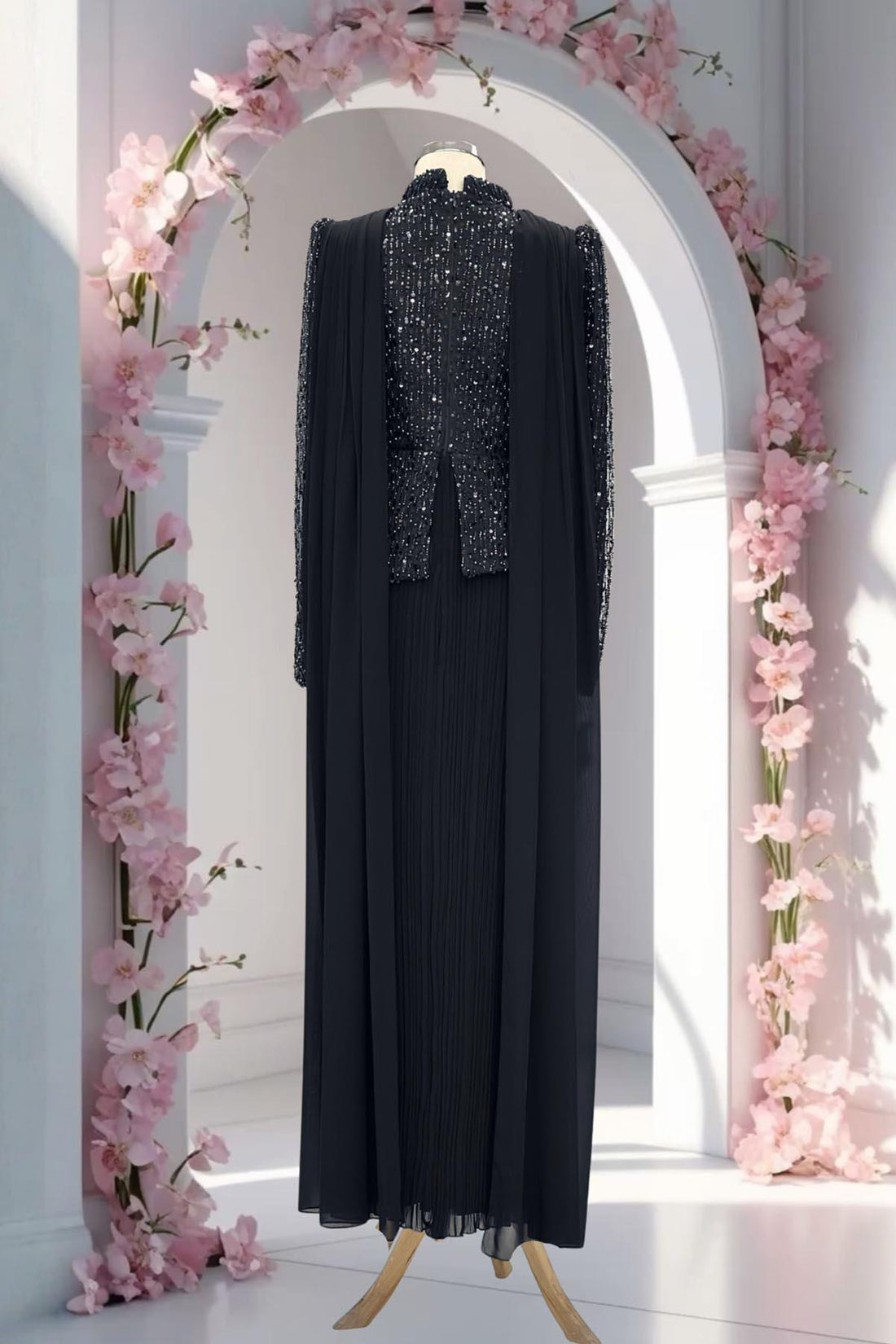 Masal Modest Evening Dress - Black