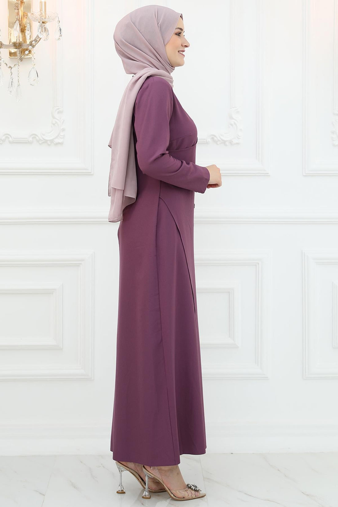 Mislina Modest Evening Dress - Violet