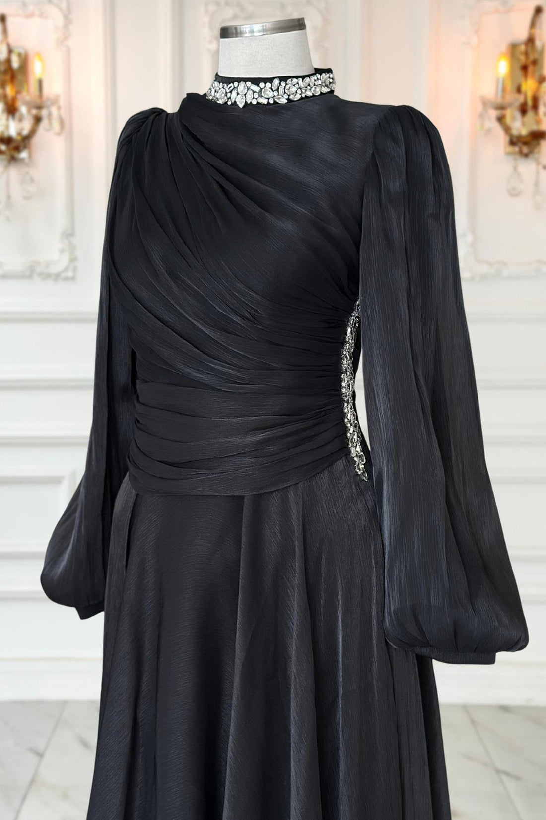 Nergis Modest Evening Dress - Black