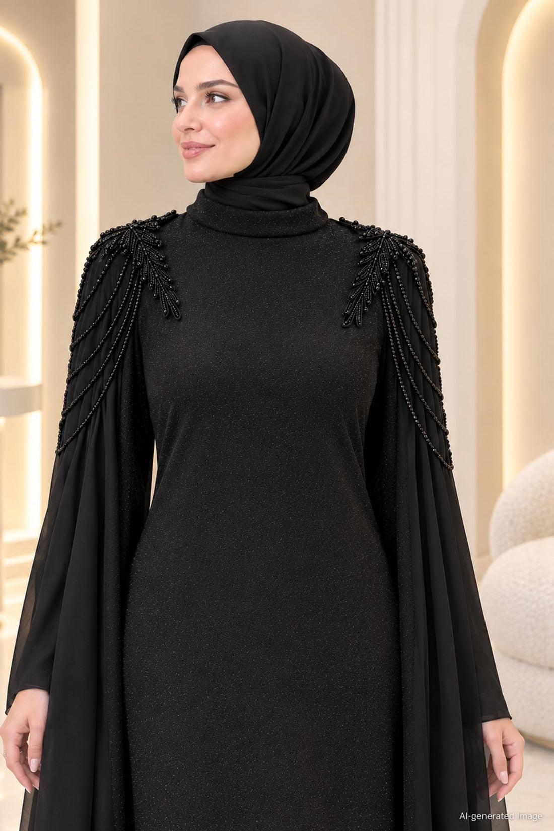 Nurşah Modest Evening Dress - Black