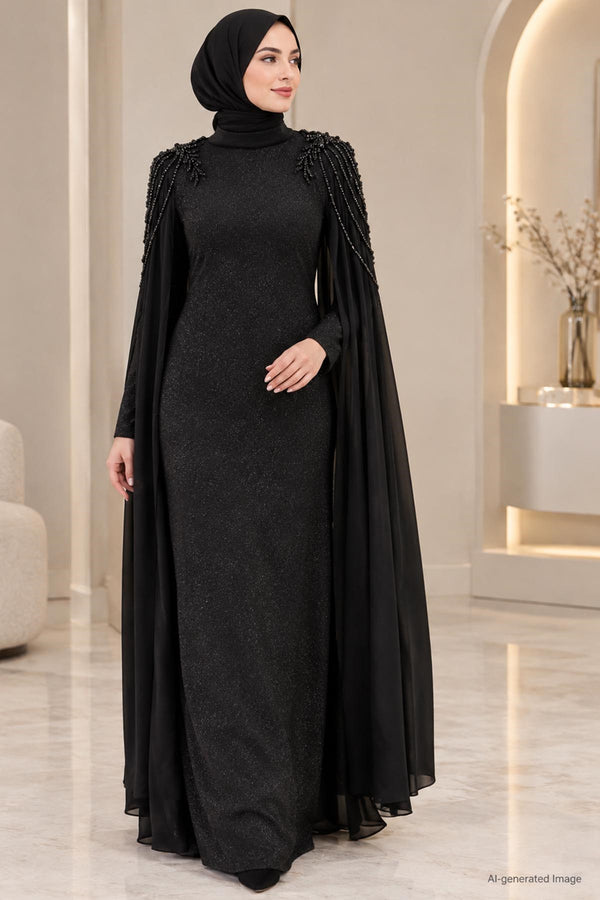 Nurşah Modest Evening Dress - Black