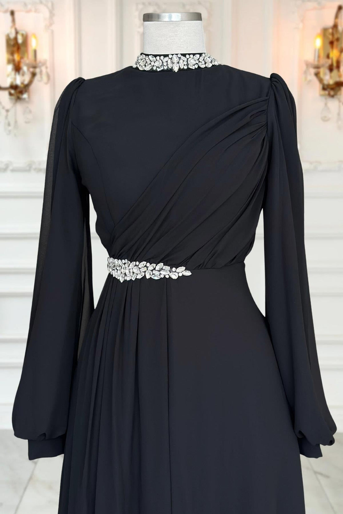 Peri Modest Evening Dress - Black