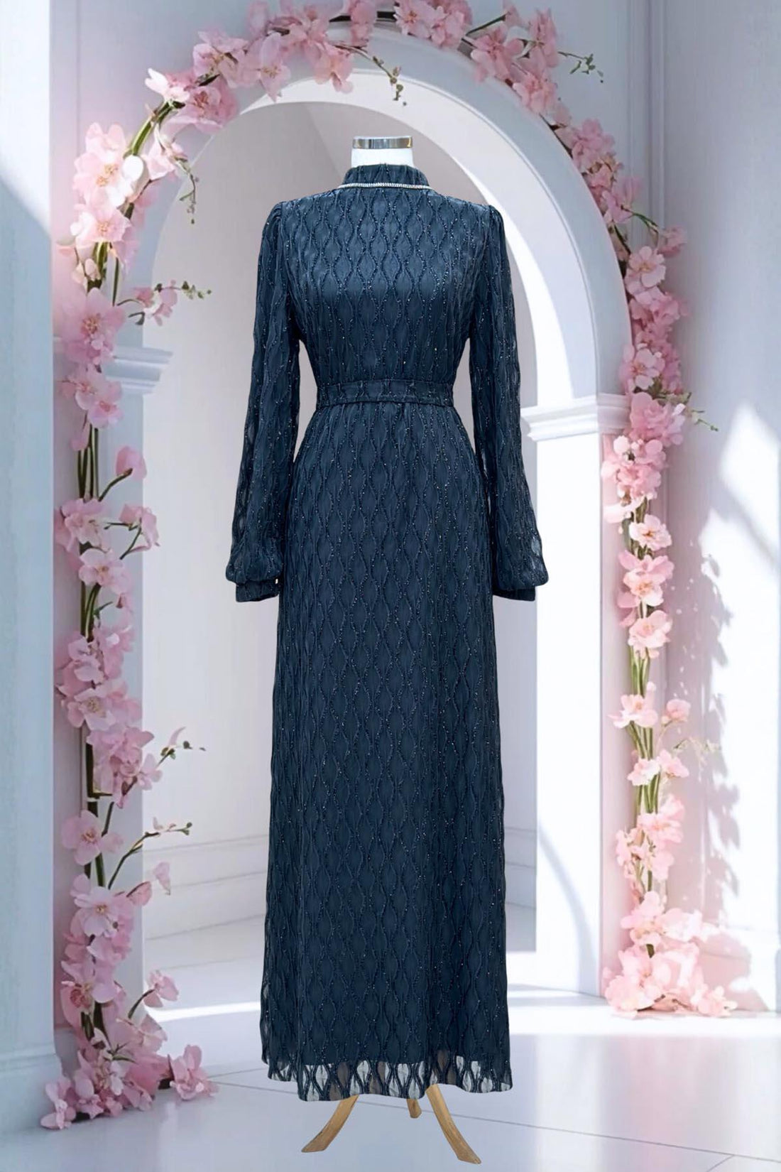 Ravza Modest Evening Dress - Anthracite