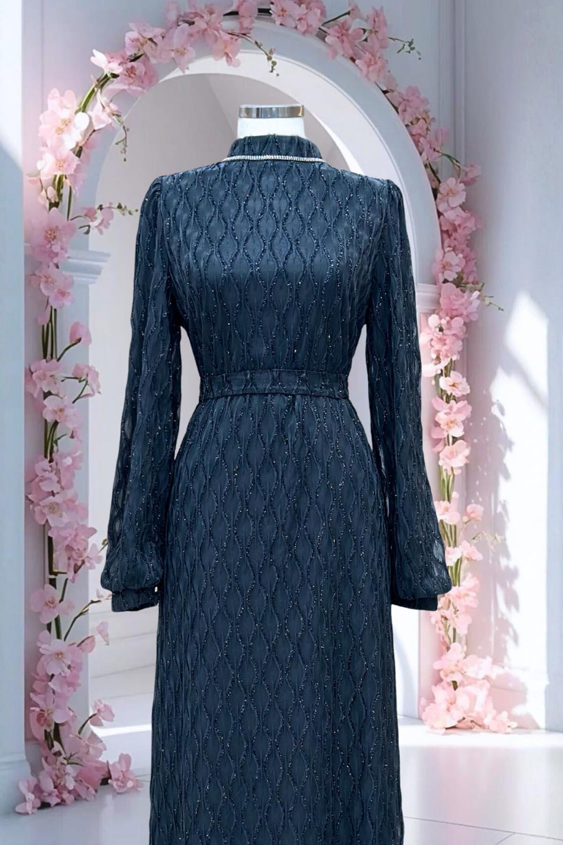 Ravza Modest Evening Dress - Anthracite