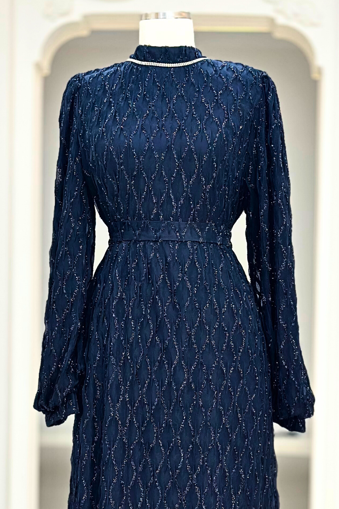 Ravza Modest Evening Dress - Navy