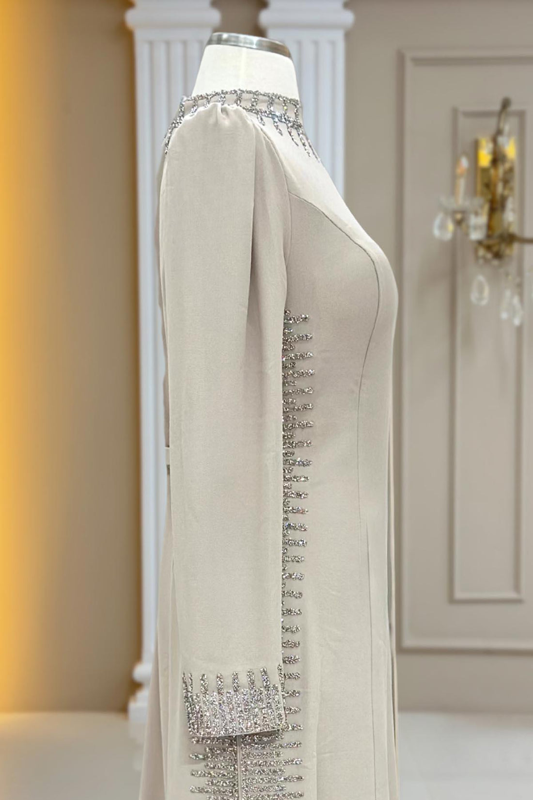 Sıla Modest Evening Dress - Beige