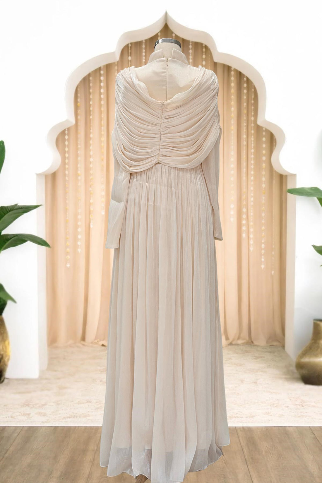 Sumru Modest Evening Dress - Cream
