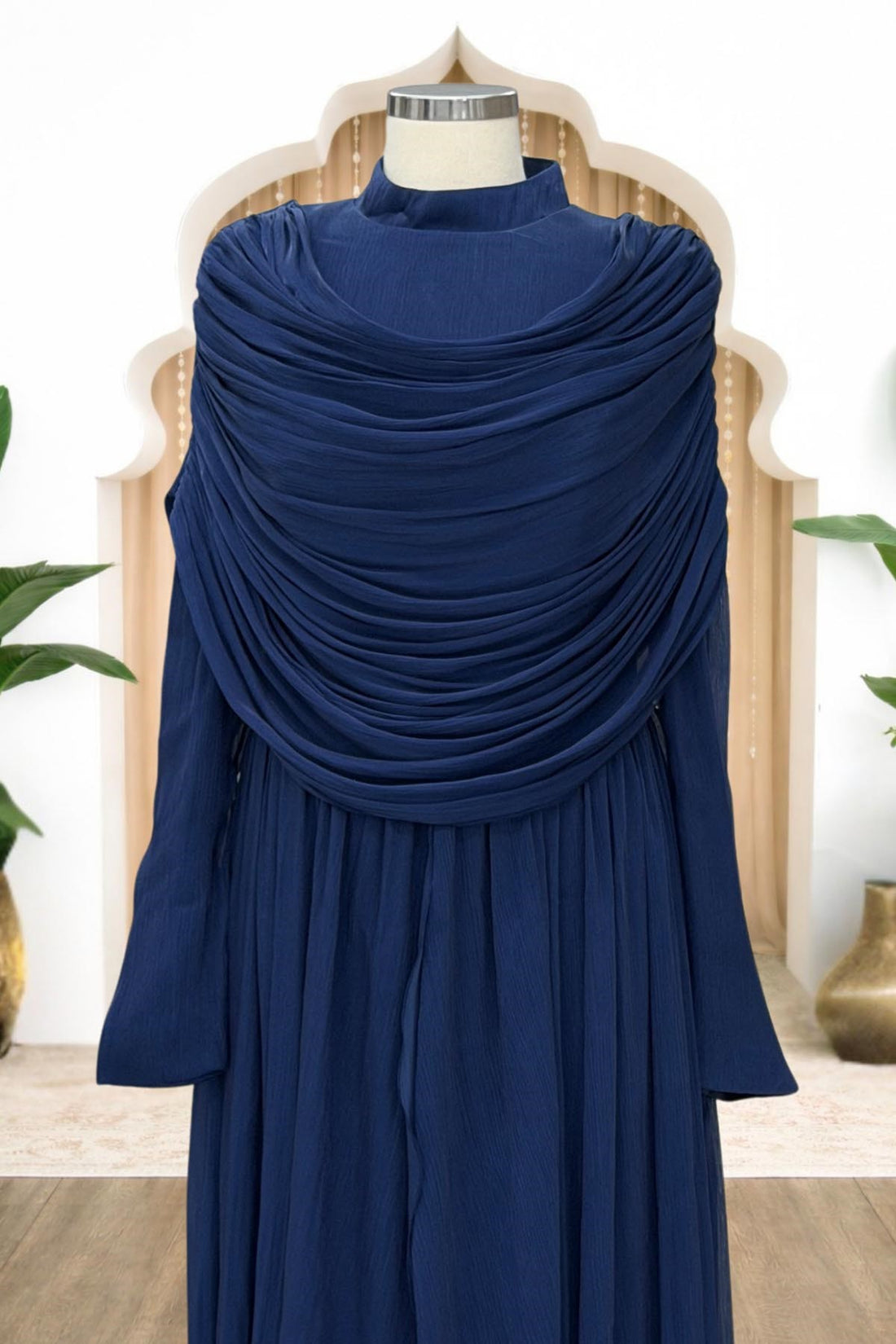 Sumru Modest Evening Dress - Navy