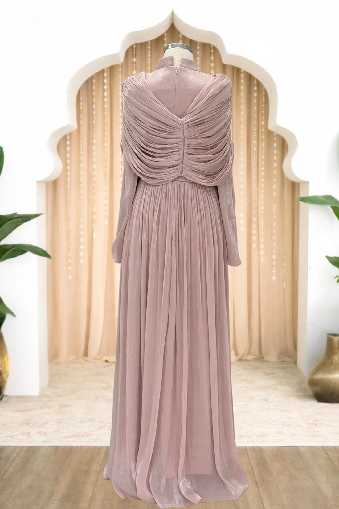 Sumru Modest Evening Dress - Blush Pink