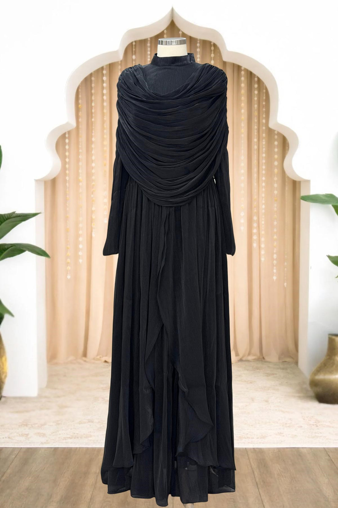 Sumru Modest Evening Dress - Black