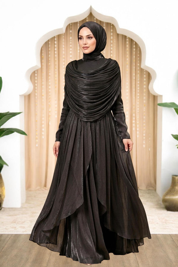 Sumru Modest Evening Dress - Black