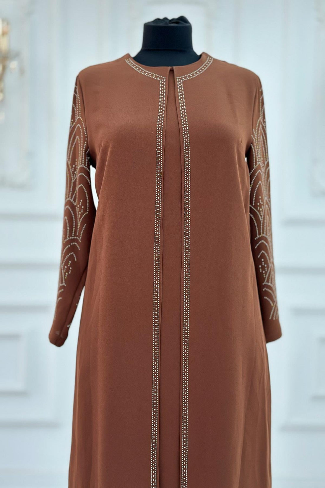 Suzan Modest Evening Dress - Brown