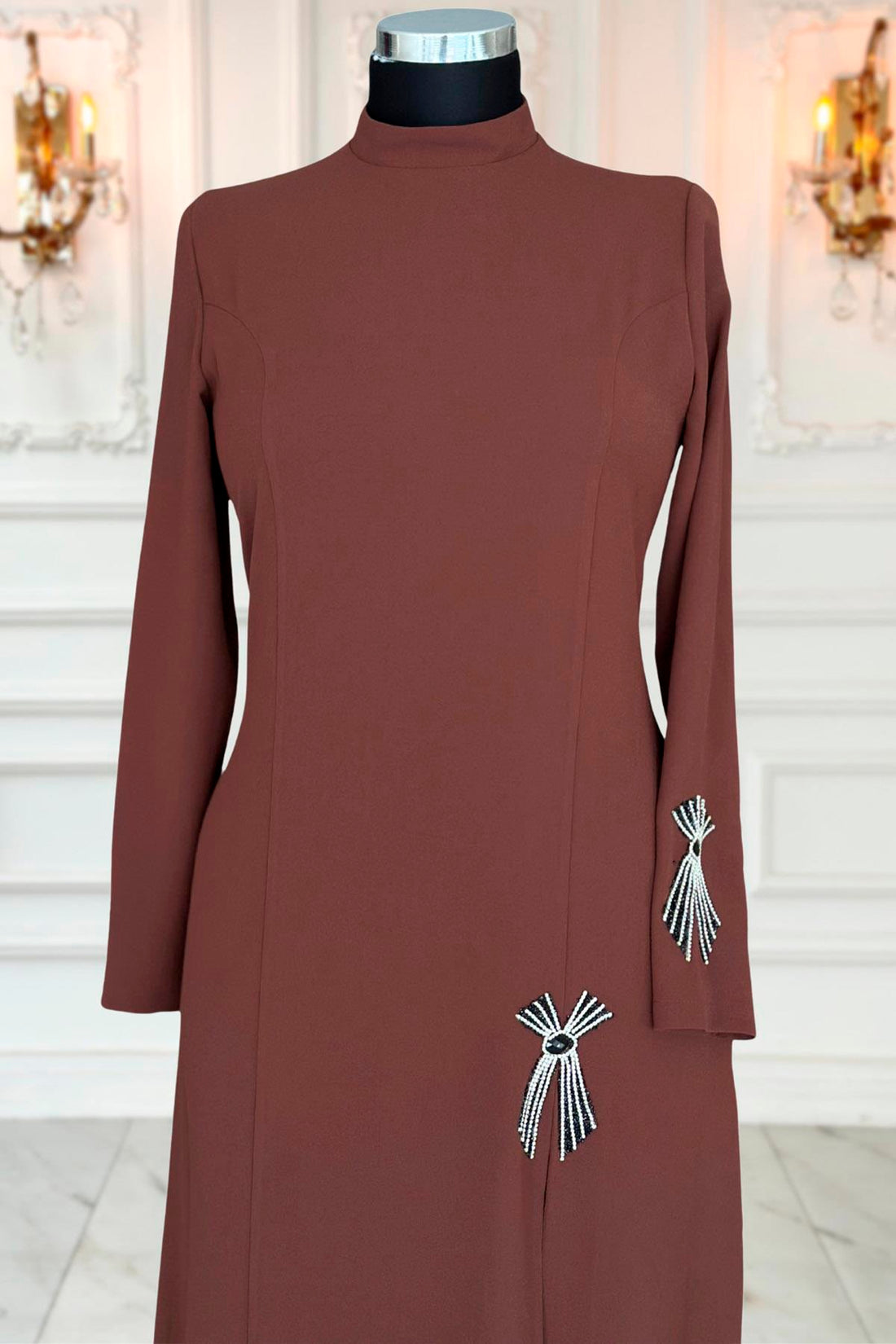 Tuay Modest Evening Dress - Brown