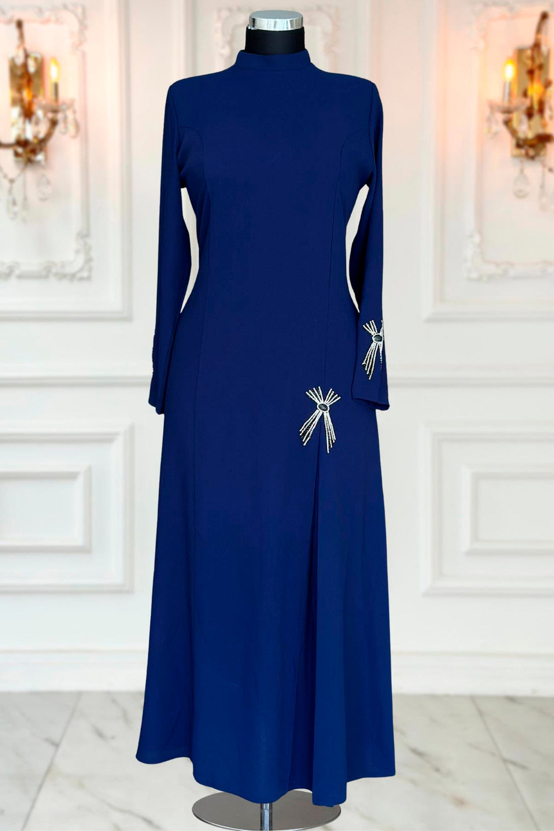 Tuay Modest Evening Dress - Navy