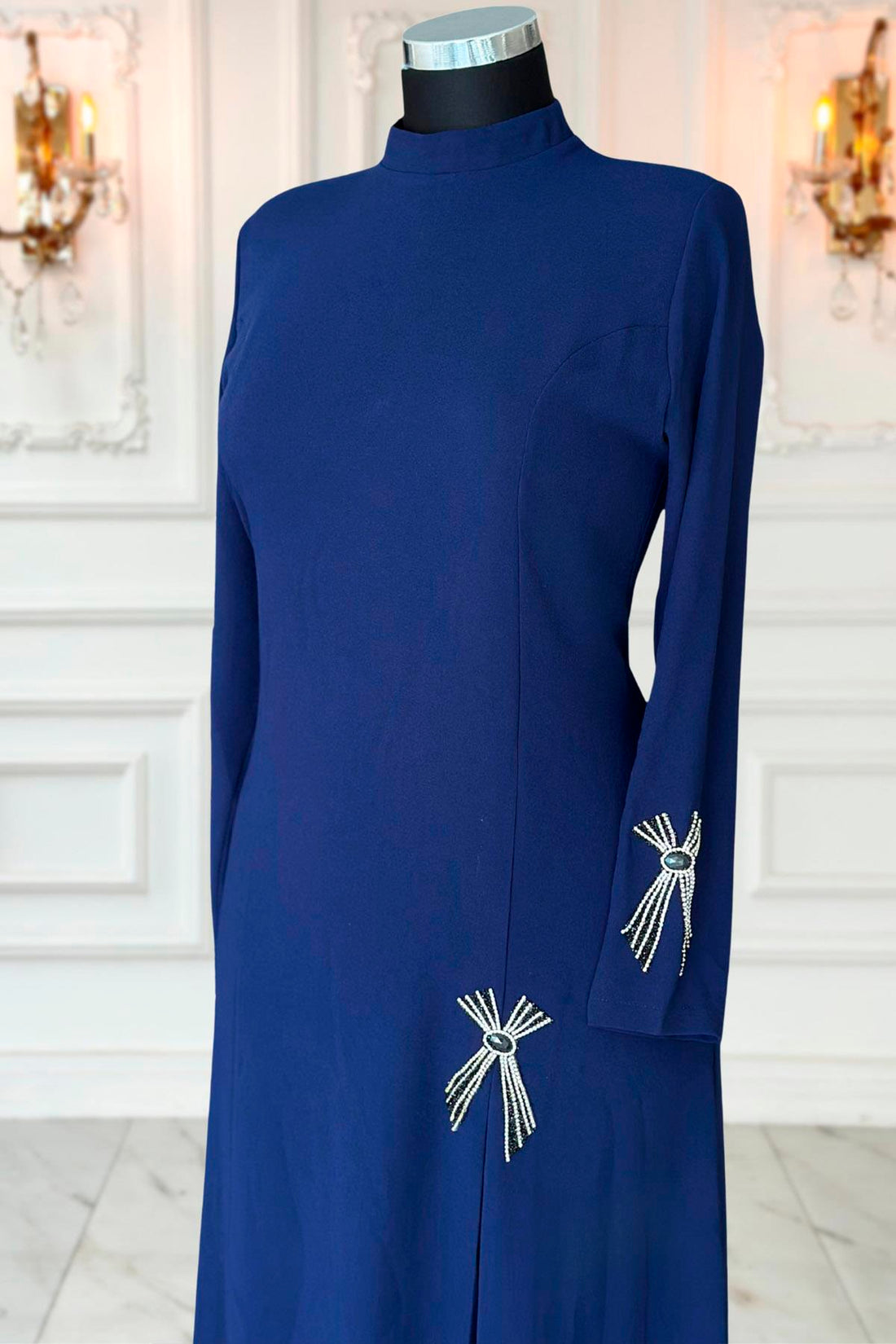 Tuay Modest Evening Dress - Navy