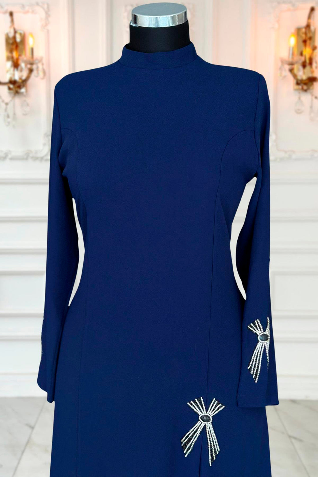 Tuay Modest Evening Dress - Navy