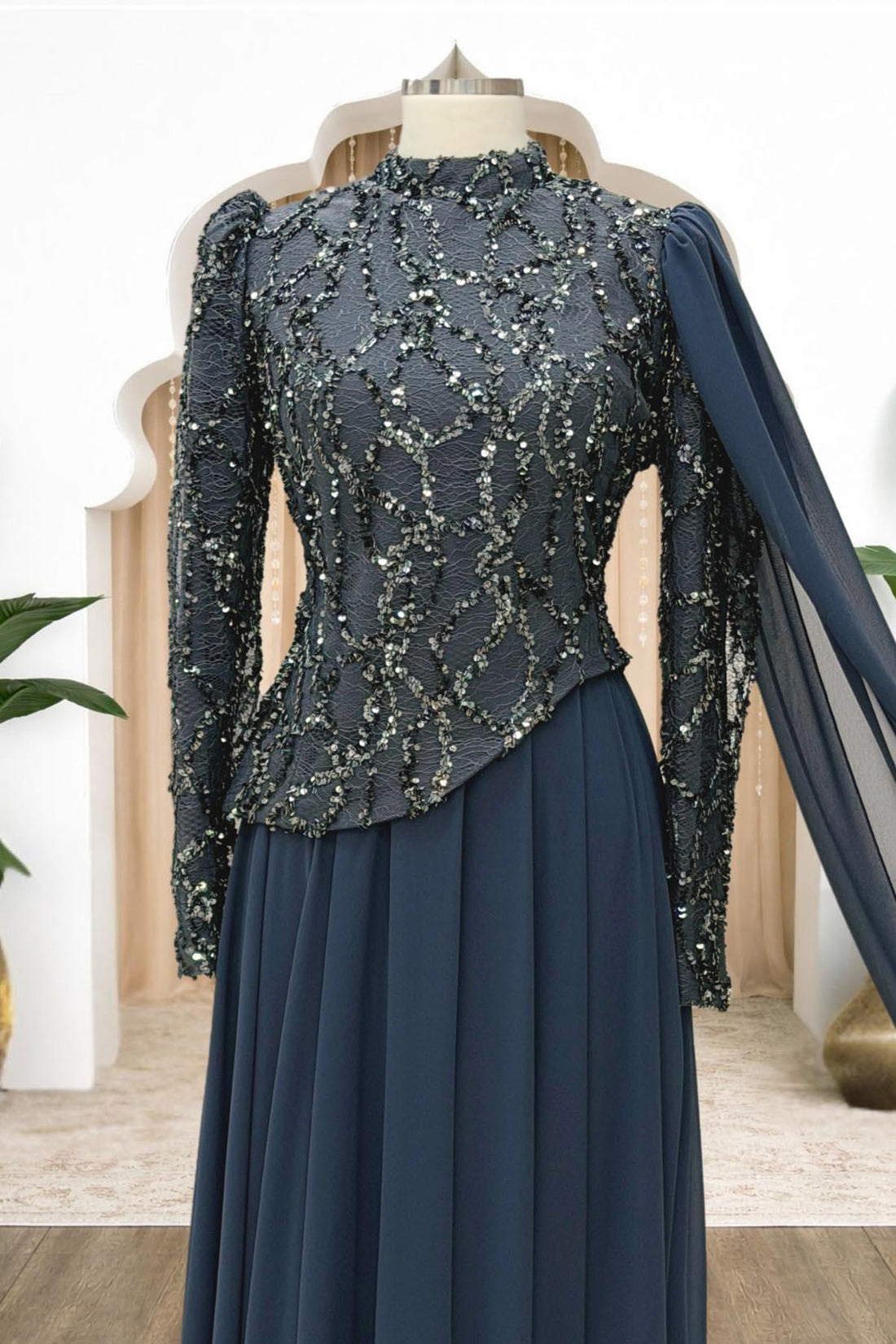 Tülin Modest Evening Dress - Anthracite
