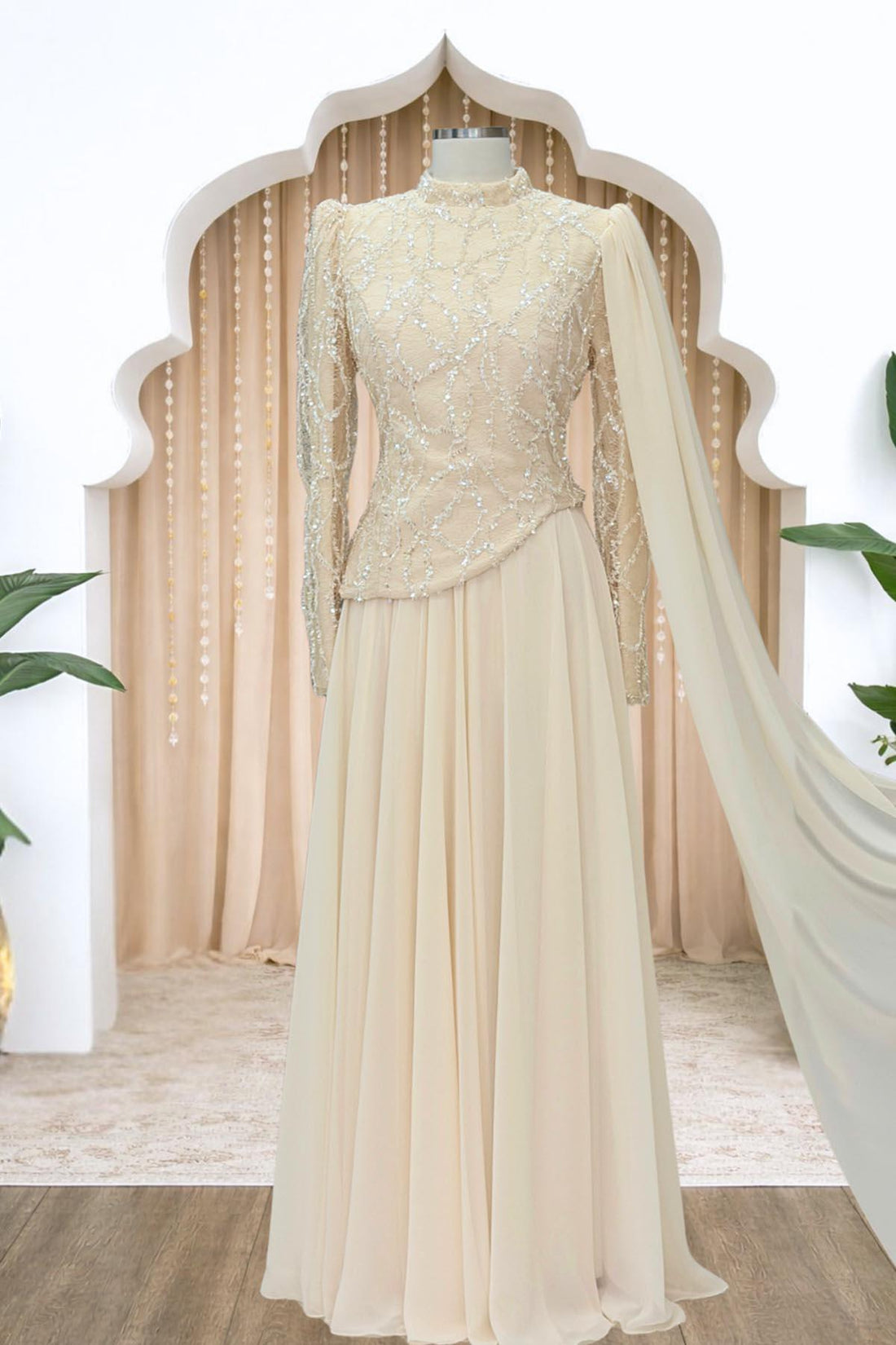 Tülin Modest Evening Dress - Ivory