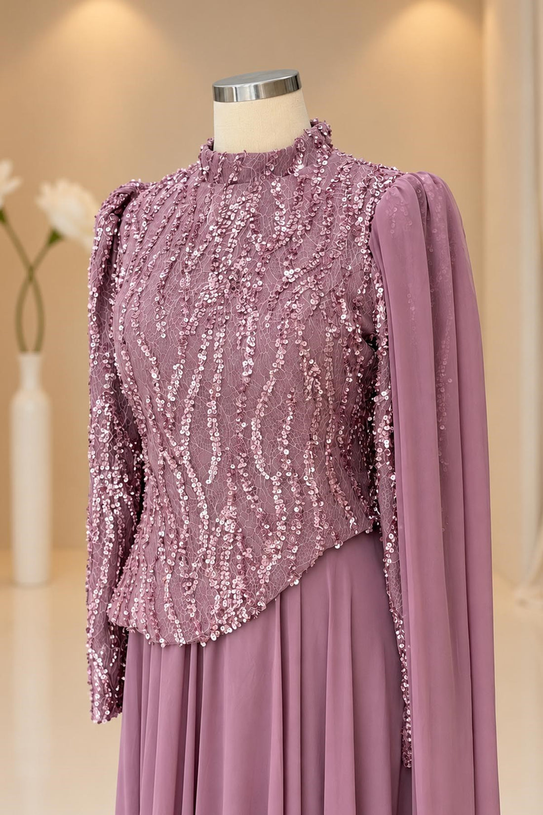 Tülin Modest Evening Dress - Blush Pink