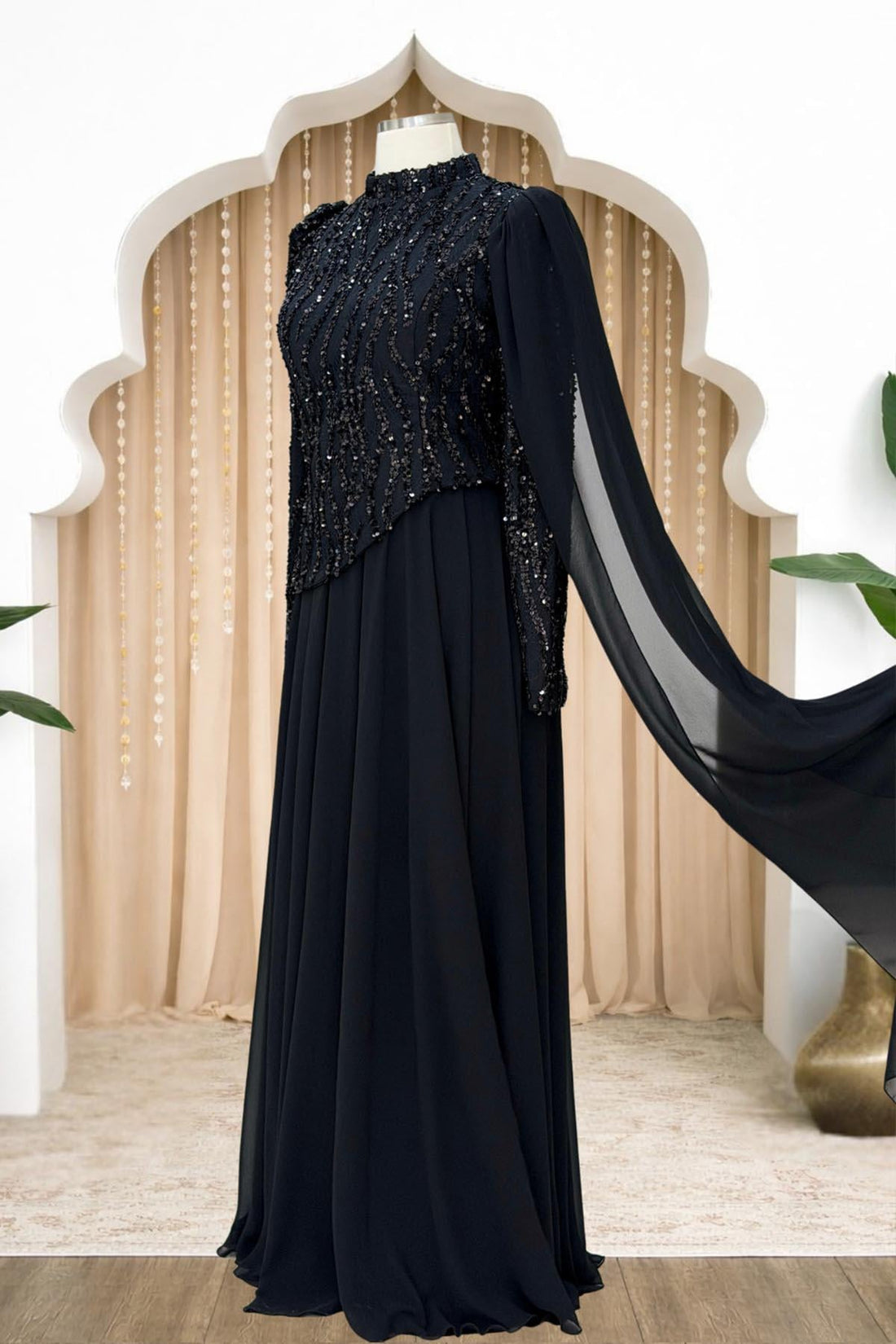 Tülin Modest Evening Dress - Black