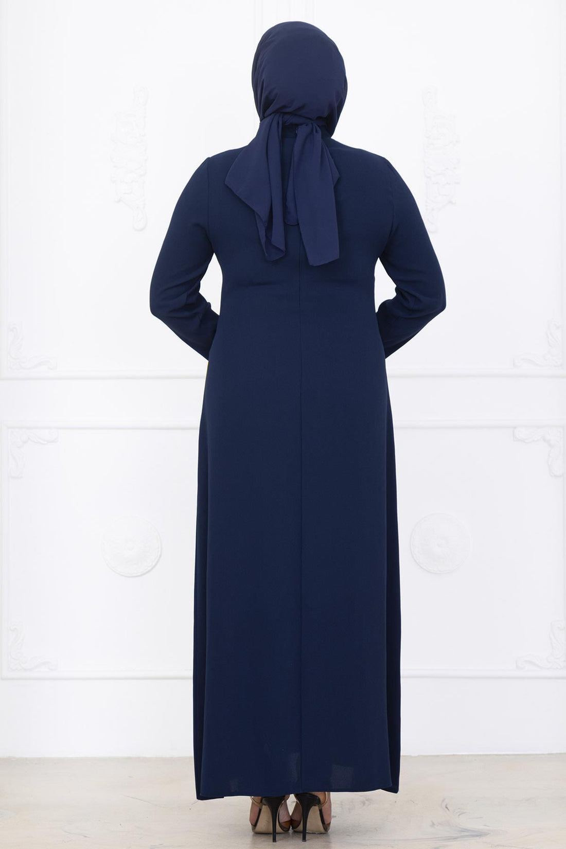Tuna Modest Evening Dress - Navy