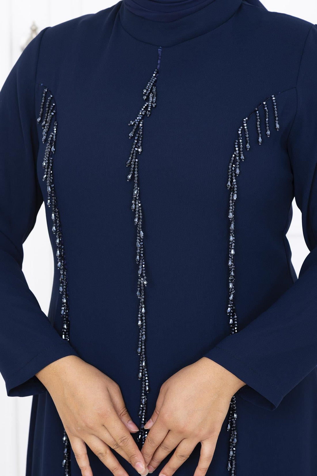 Tuna Modest Evening Dress - Navy