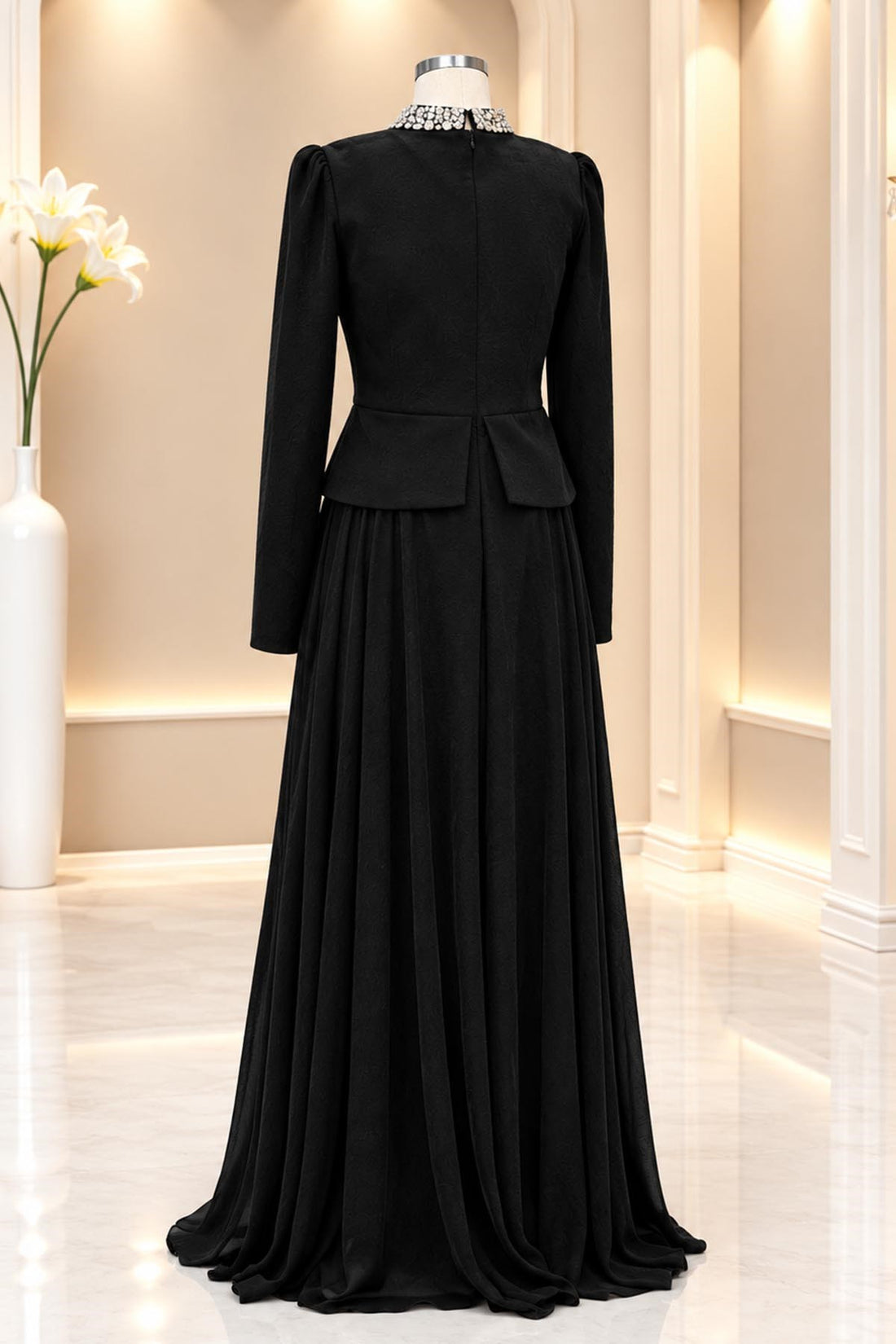 Yağmur Modest Evening Dress - Black