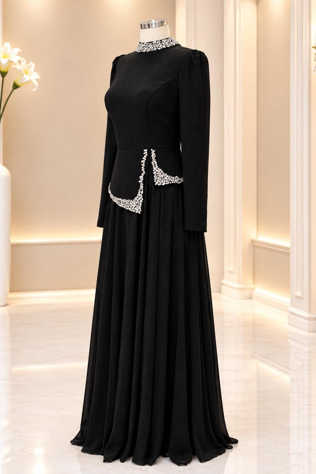 Yağmur Modest Evening Dress - Black