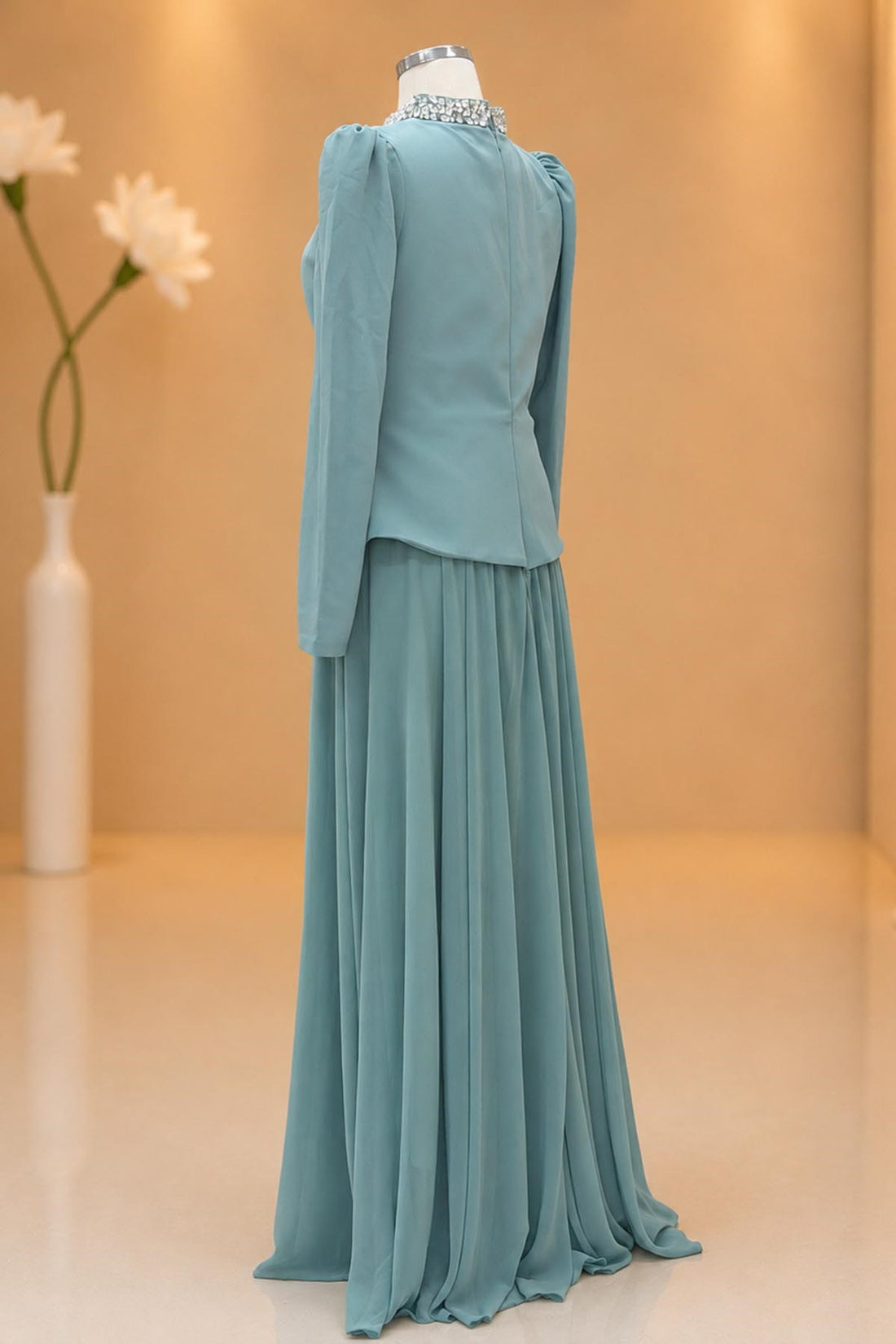 Yaren Modest Evening Dress - Mint