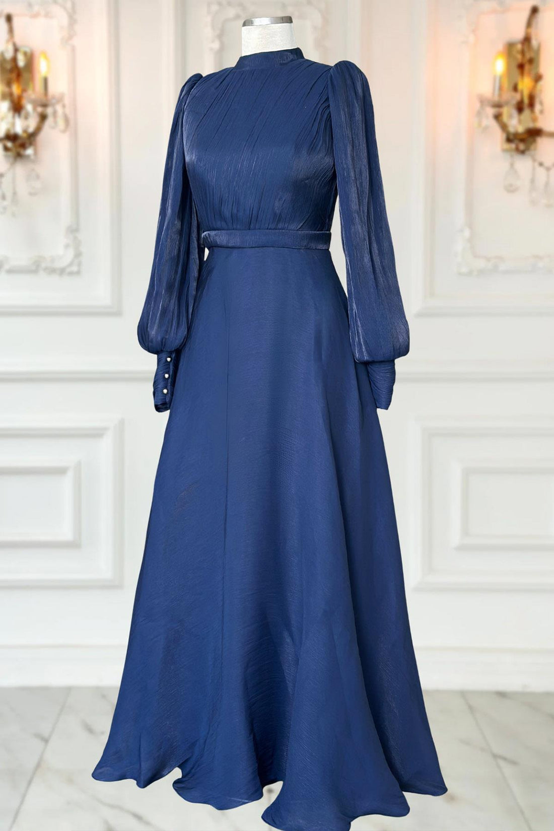 Zen Modest Evening Dress - Navy