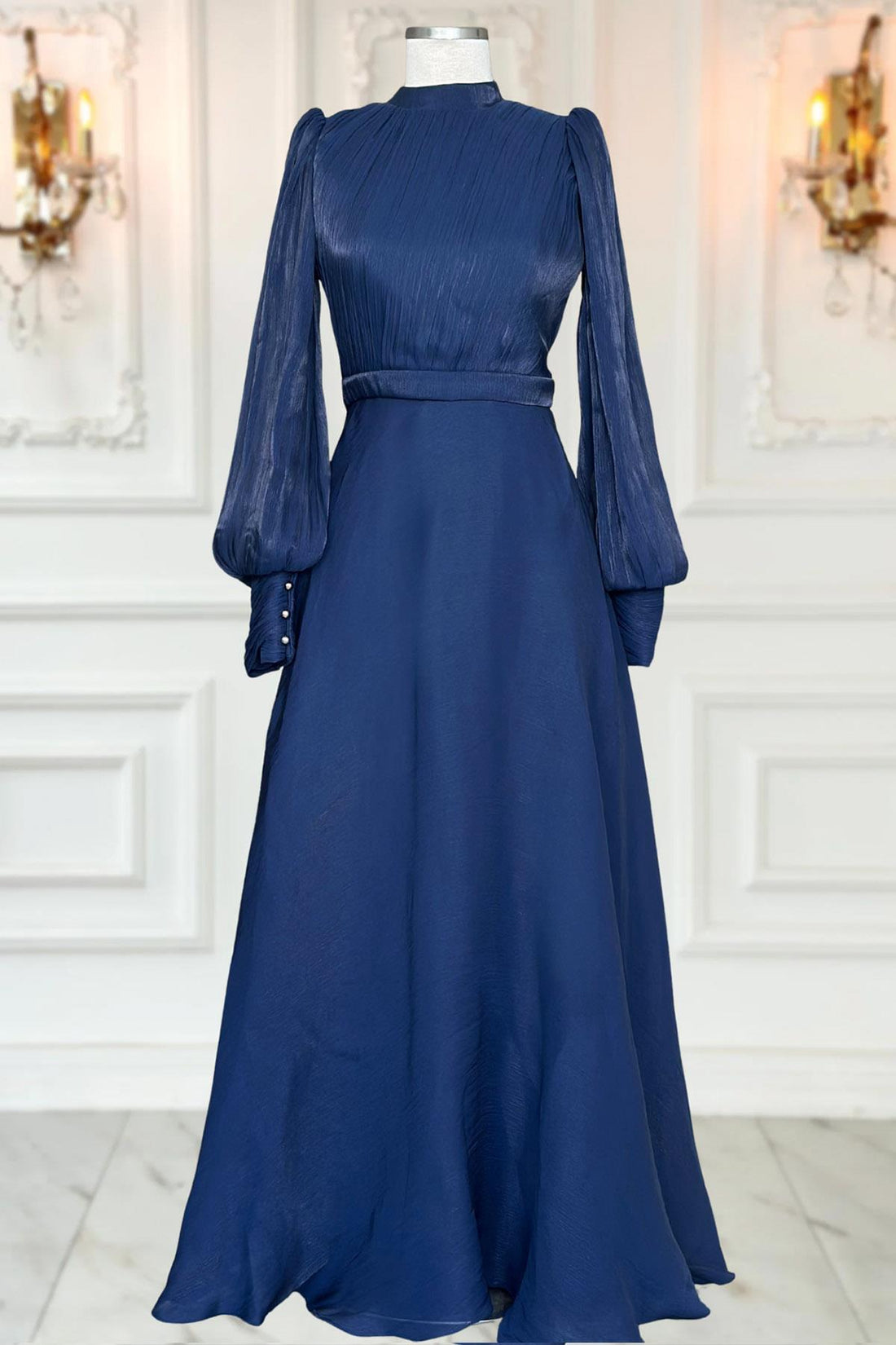 Zen Modest Evening Dress - Navy