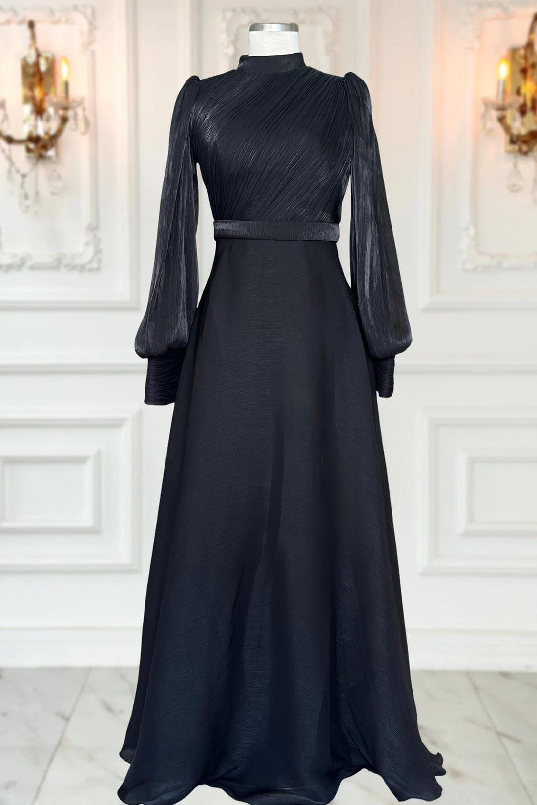 Zen Modest Evening Dress - Black