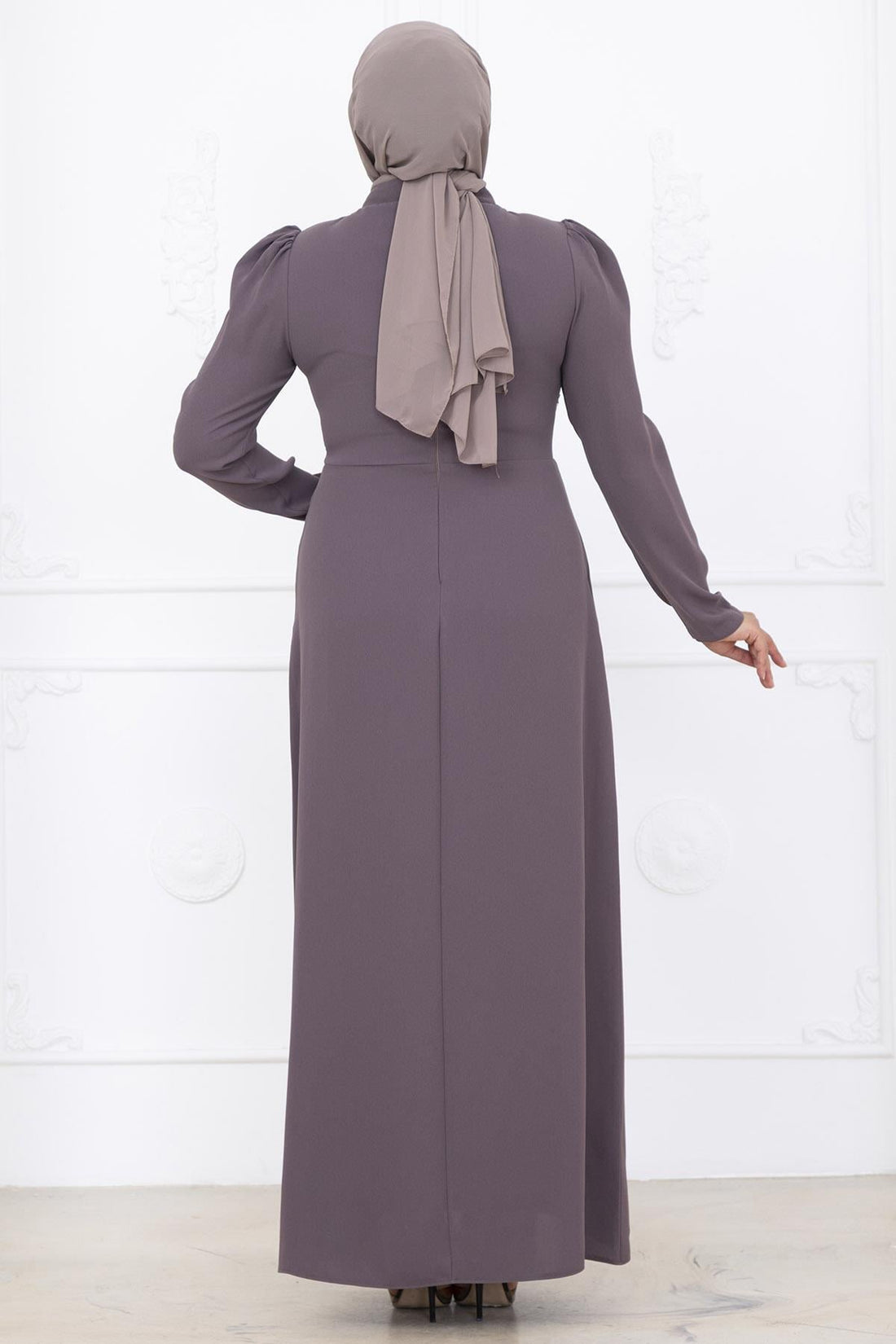 Zühre Modest Evening Dress - Taupe