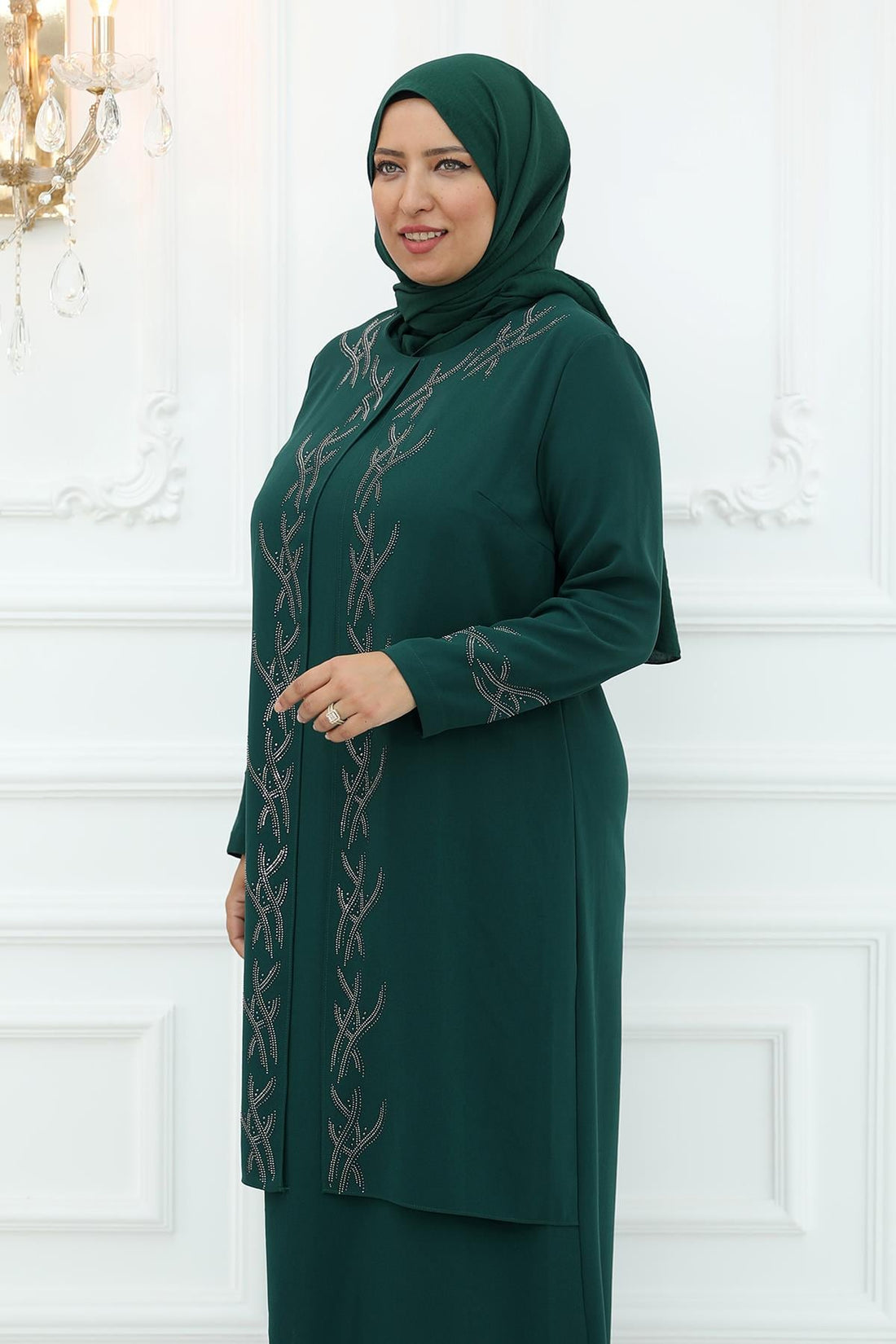 Züleyha Modest Evening Dress - Emerald