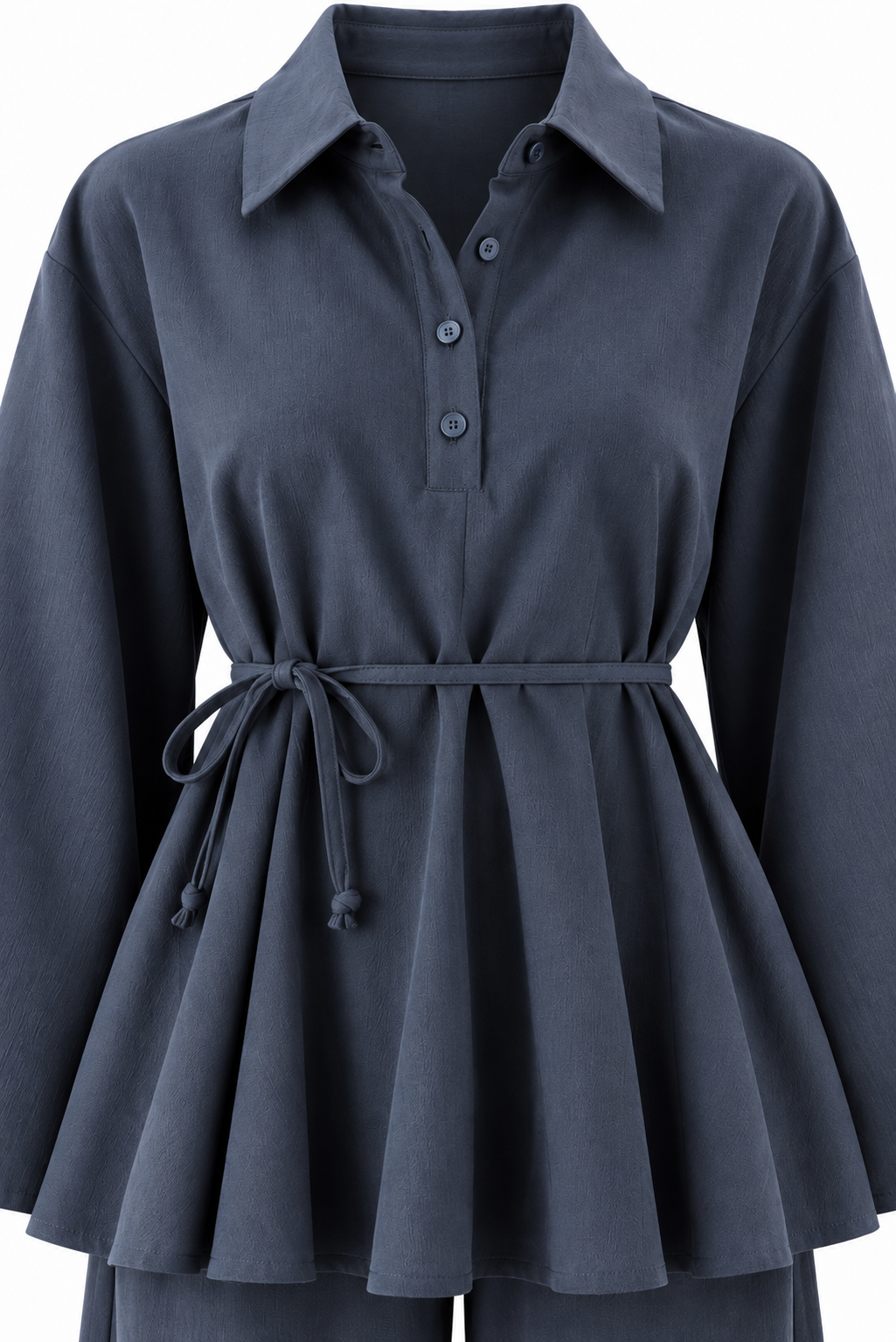 Larissa Ruffle Blouse & Trouser Set - Blue
