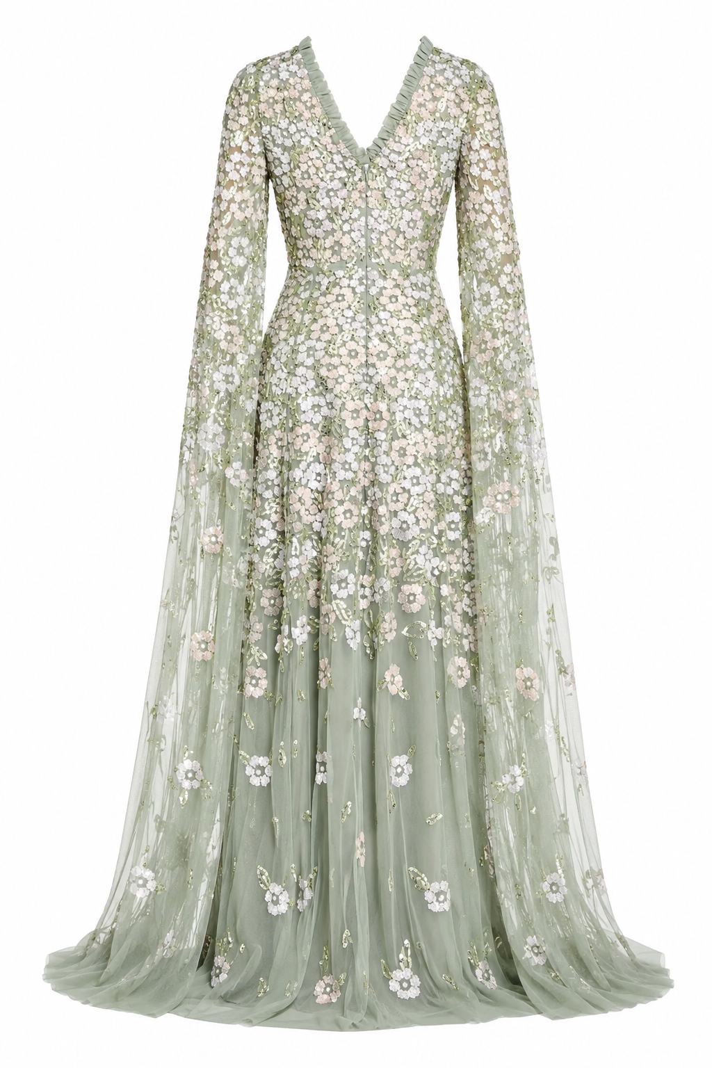 Fiorea Sequin Handwork Party Dress - Tan
