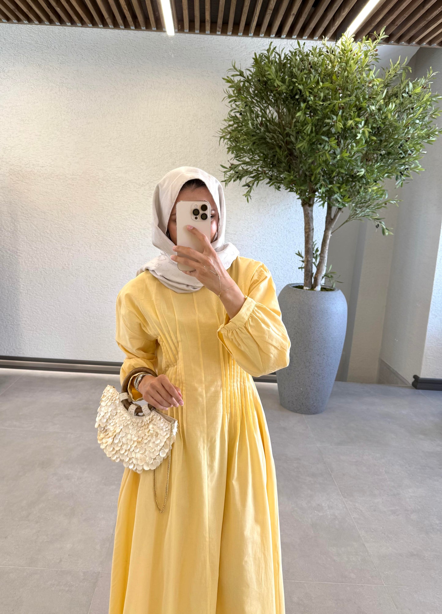 Monica Drapped Dress - Yellow