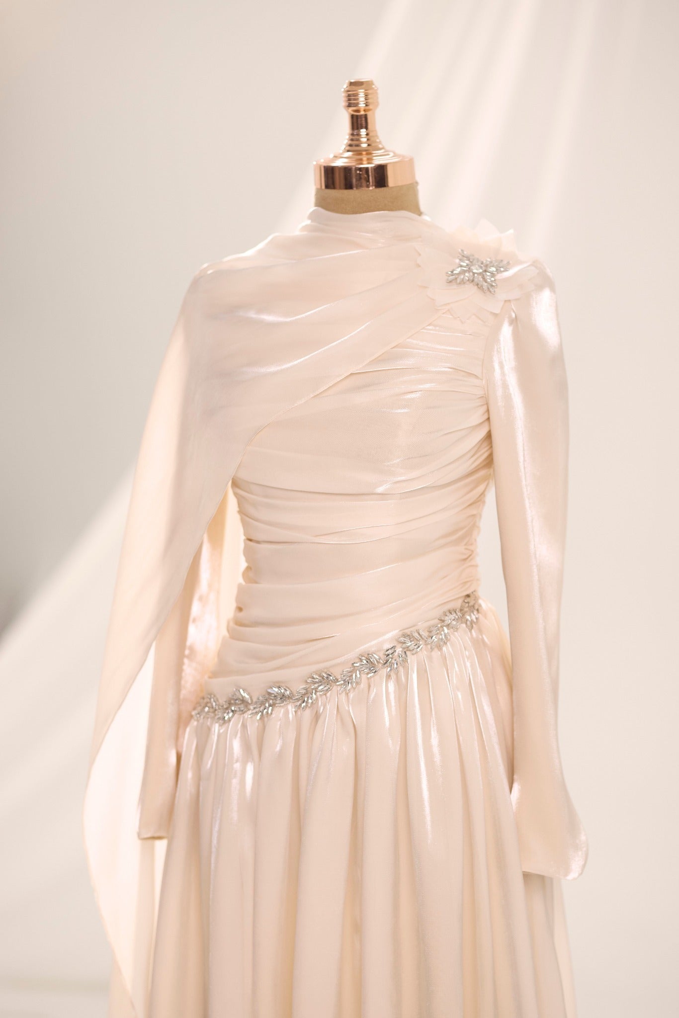 Bella Beige Evening Gown