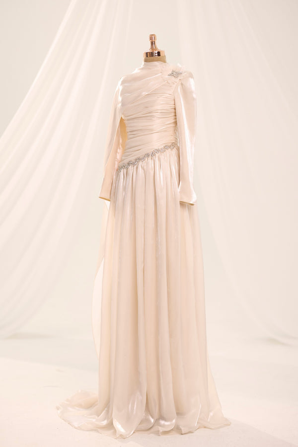 Bella Beige Evening Gown