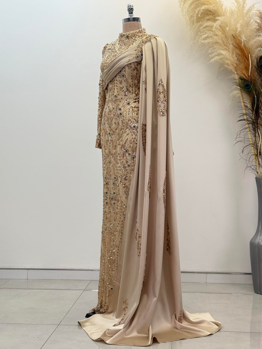 Berry Evening Dress - Gold - view 4