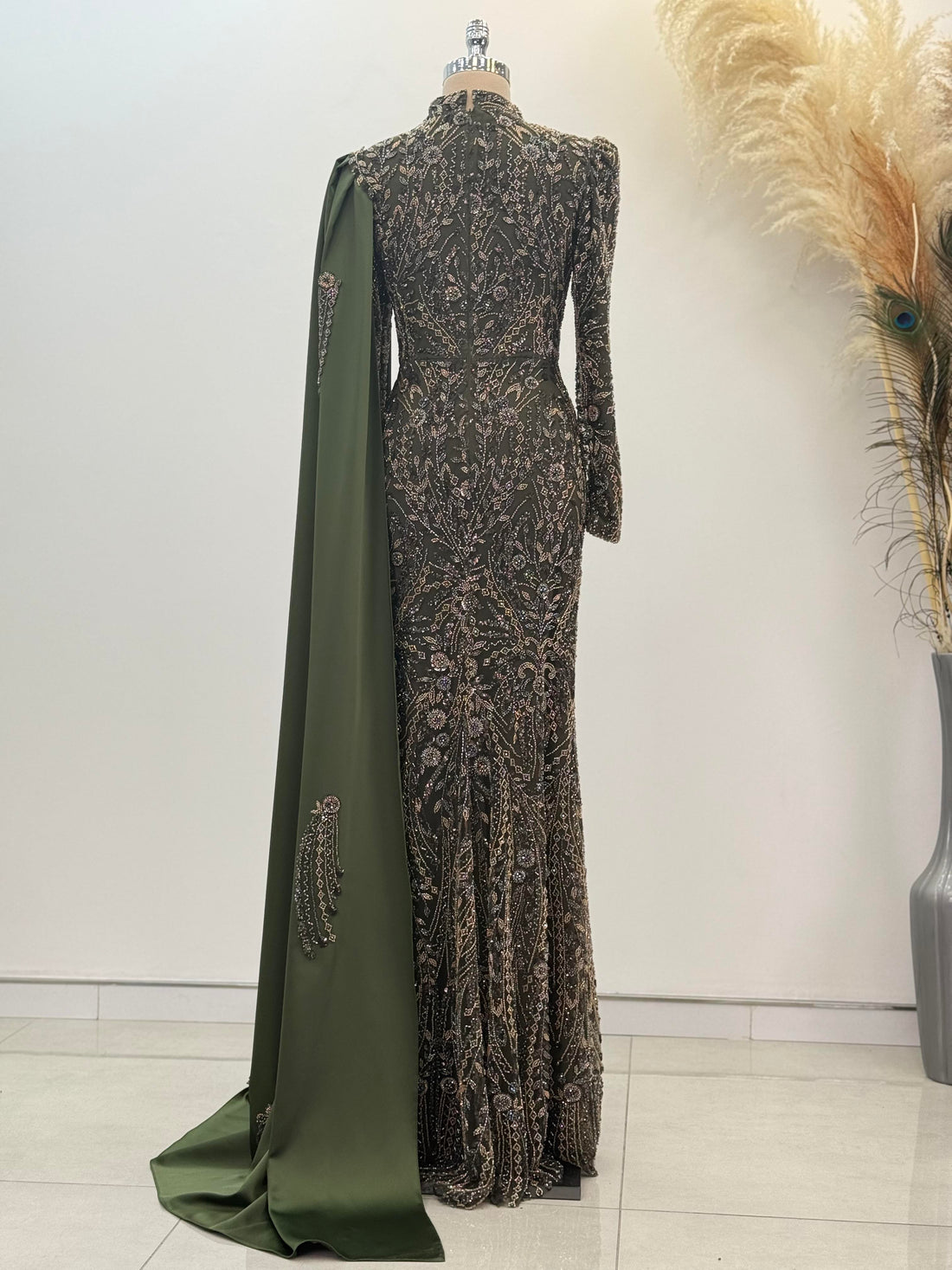 Berry Evening Dress - Khaki - view 4