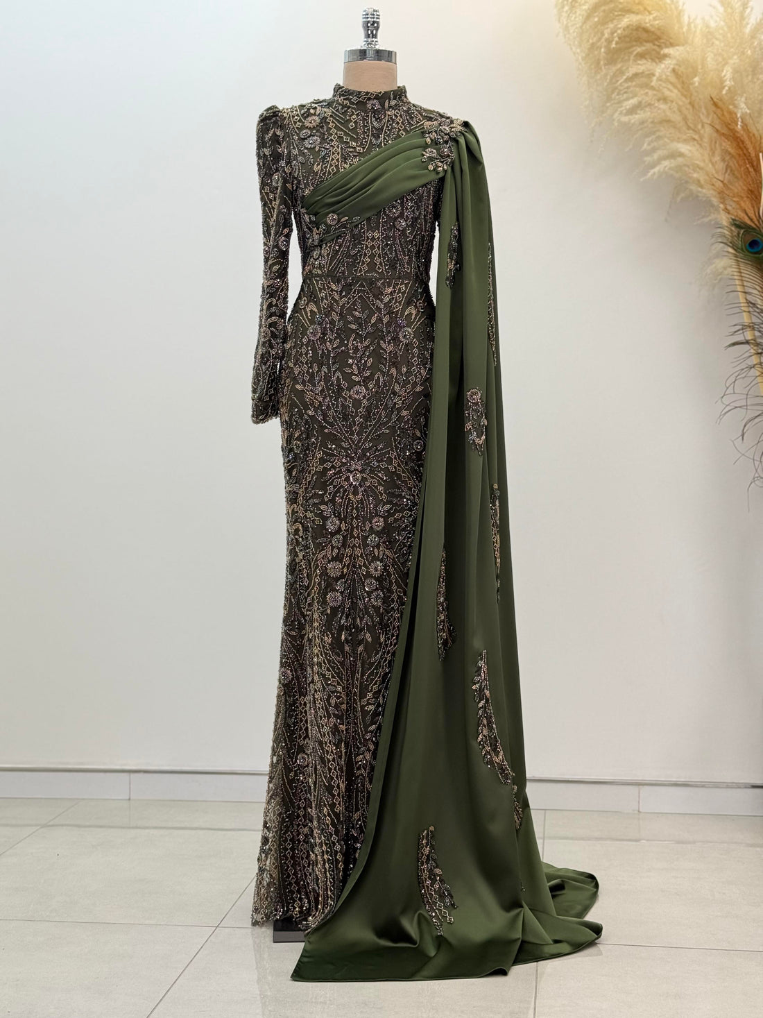 Berry Evening Dress - Khaki