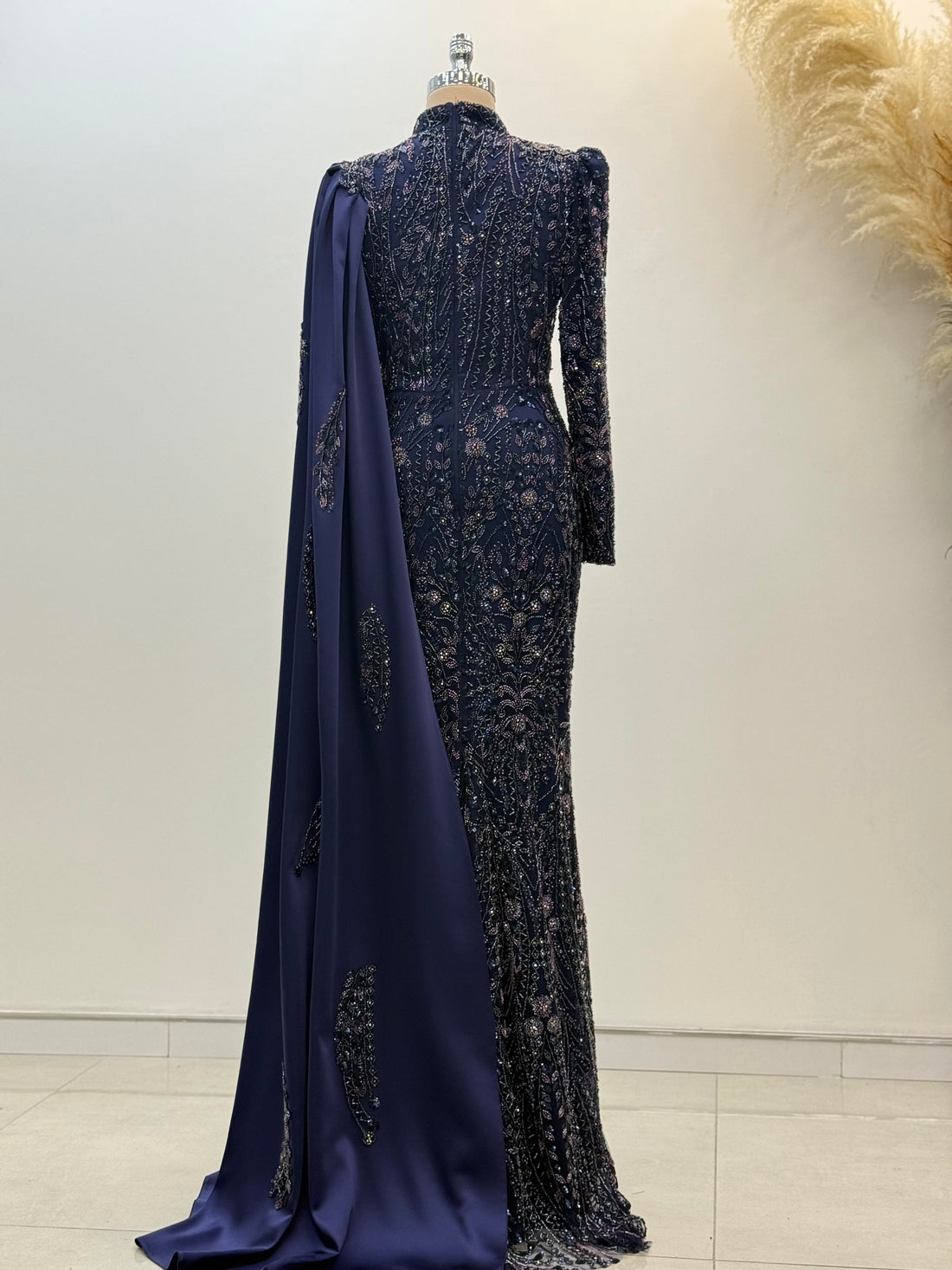 Berry Evening Dress - Navy - view 4